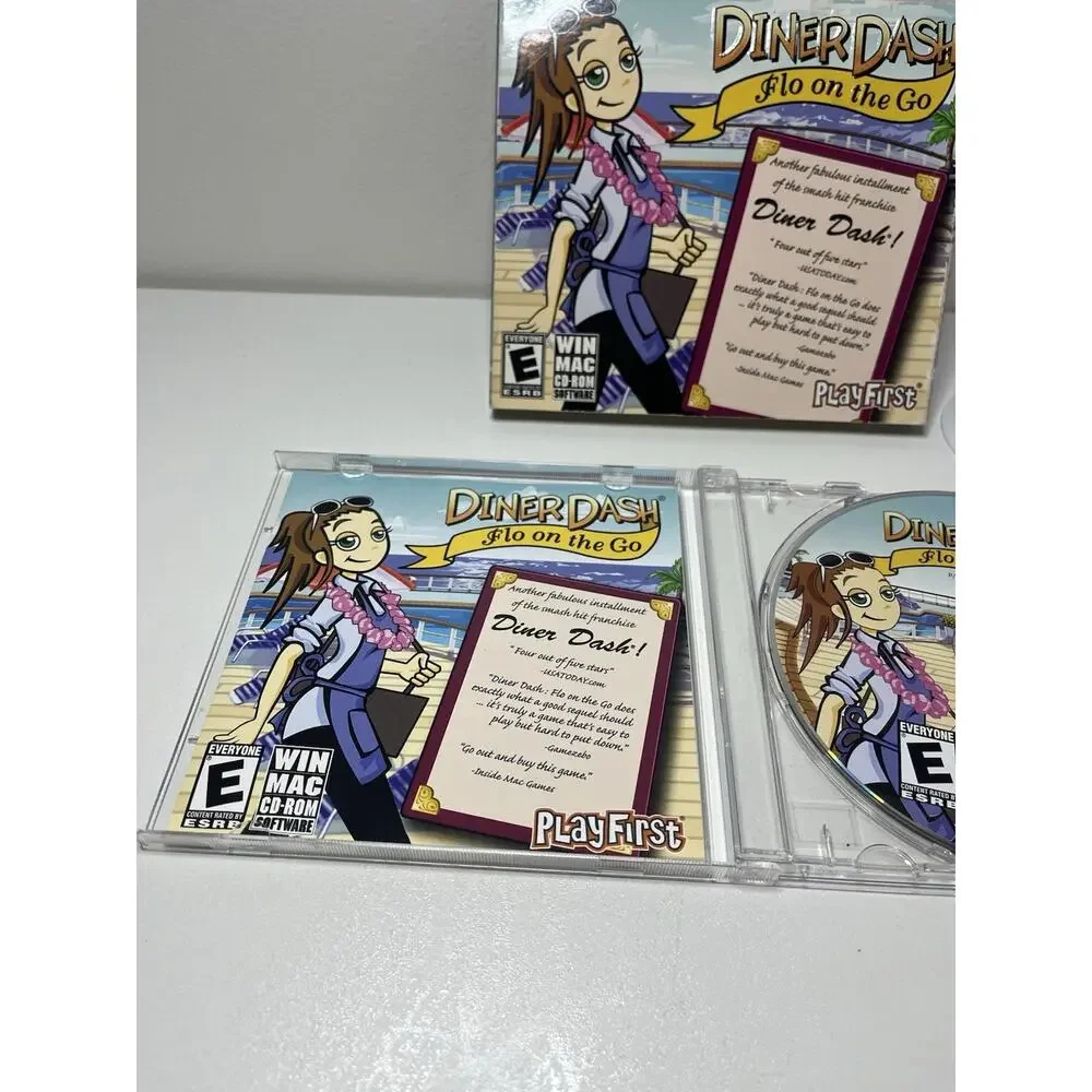 Diner Dash Flo on the Go PC Mac CD PlayFirst Time Management Game Computer Retro